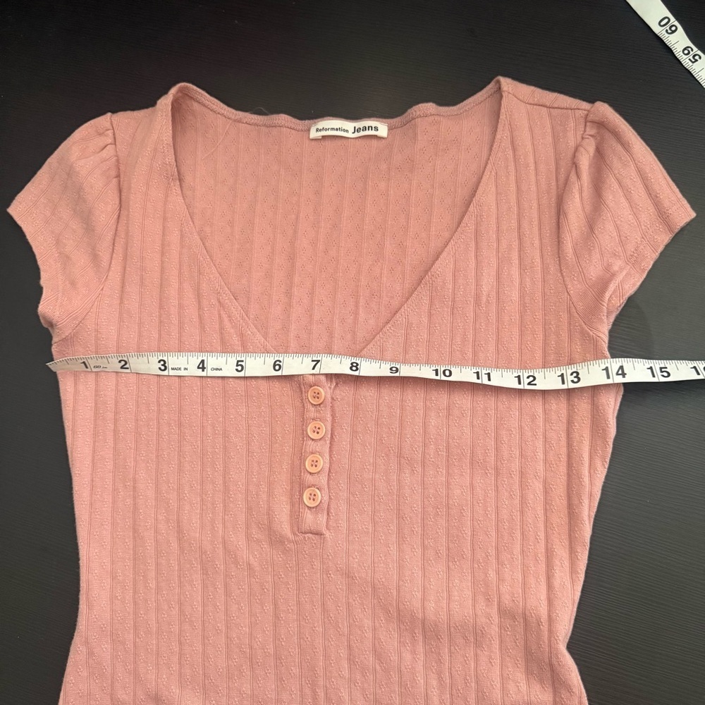 Reformation Jeans pointelle mauve stretch dress size XS - Picture 9 of 9